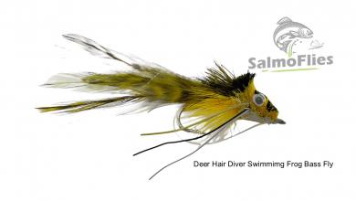 Deer Hair Diver Swimmimg Frog Bass Fly 3/0
