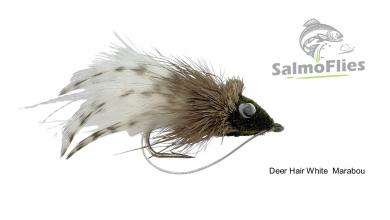Deer Hair White  Marabou 3/0