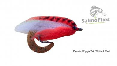 Paolo`s Wiggle Tail  White & Red 3/0