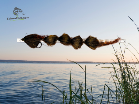 XL Hechtstreamer 22cm Nr. 6 Huchenköder 2/0 Einzelhaken SalmoFlies Streamer 