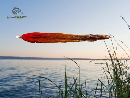XL Hechtstreamer 23cm Huchenköder 2/0 Einzelhaken SalmoFlies Streamer Nr 2 