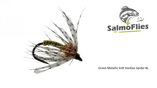 Green Metallic Soft Hackles Spider BL 12